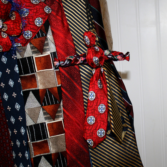 SOLD HANDMADE Purse Repurposed Necktie Boho Tie - Picture 4 of 7